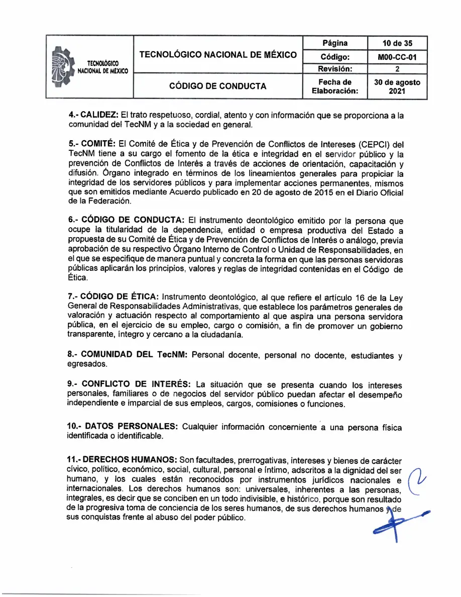 Página 10 de Código de Conducta del TecNM