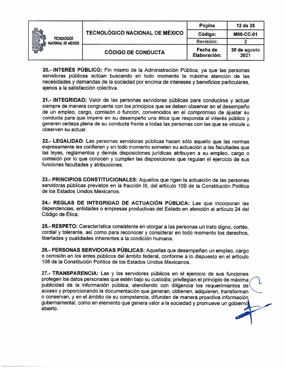 Página 12 de Código de Conducta del TecNM