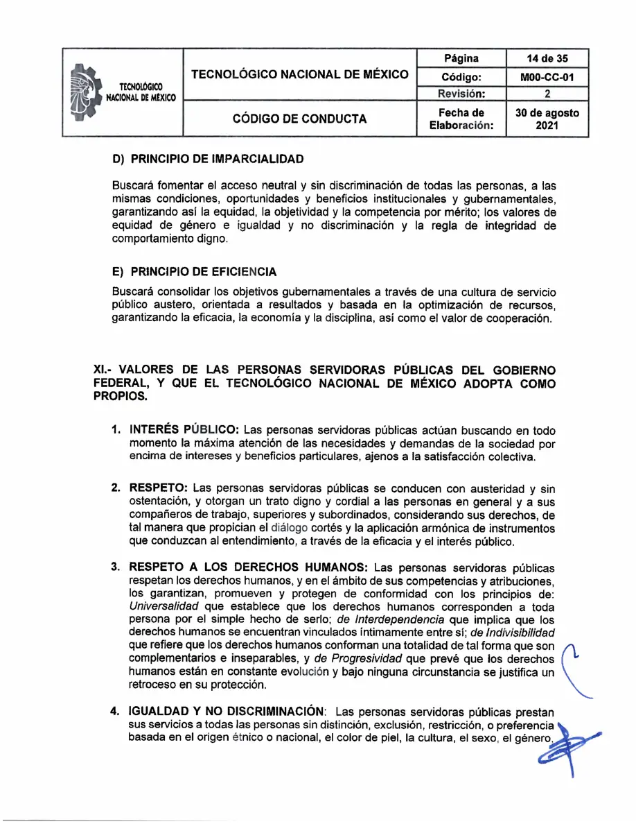 Página 14 de Código de Conducta del TecNM