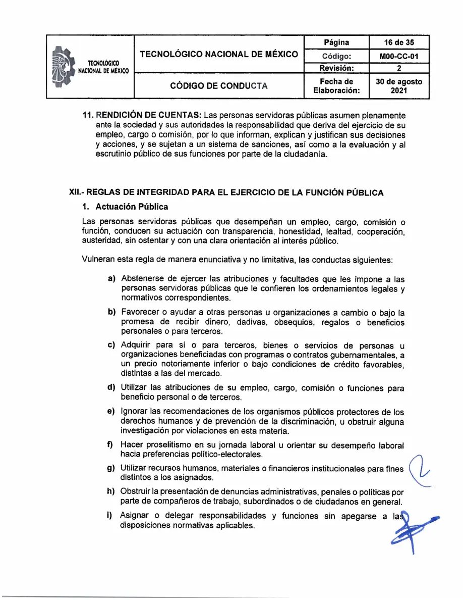 Página 16 de Código de Conducta del TecNM