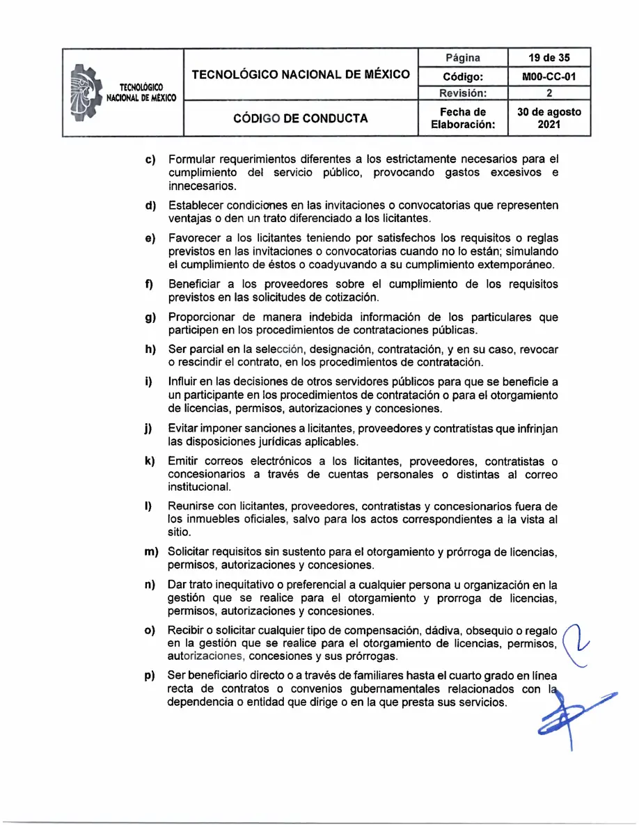 Página 19 de Código de Conducta del TecNM
