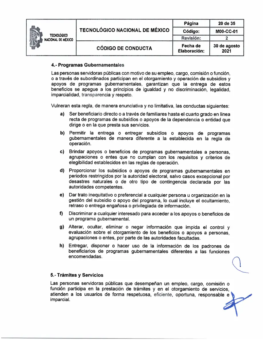 Página 20 de Código de Conducta del TecNM