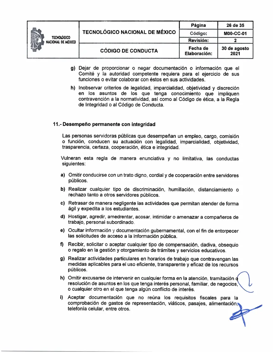 Página 26 de Código de Conducta del TecNM