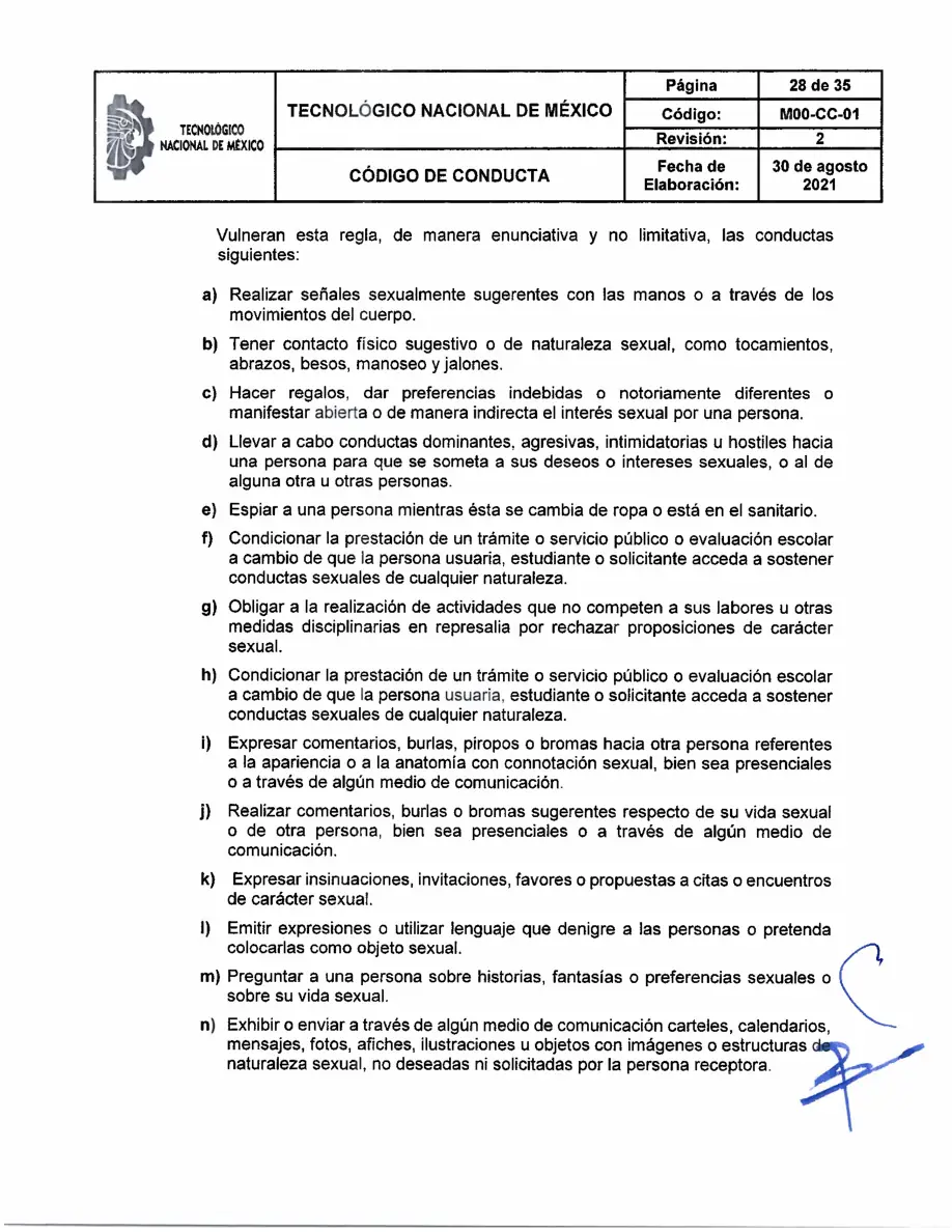 Página 28 de Código de Conducta del TecNM