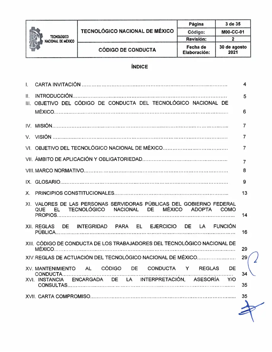 Página 3 de Código de Conducta del TecNM