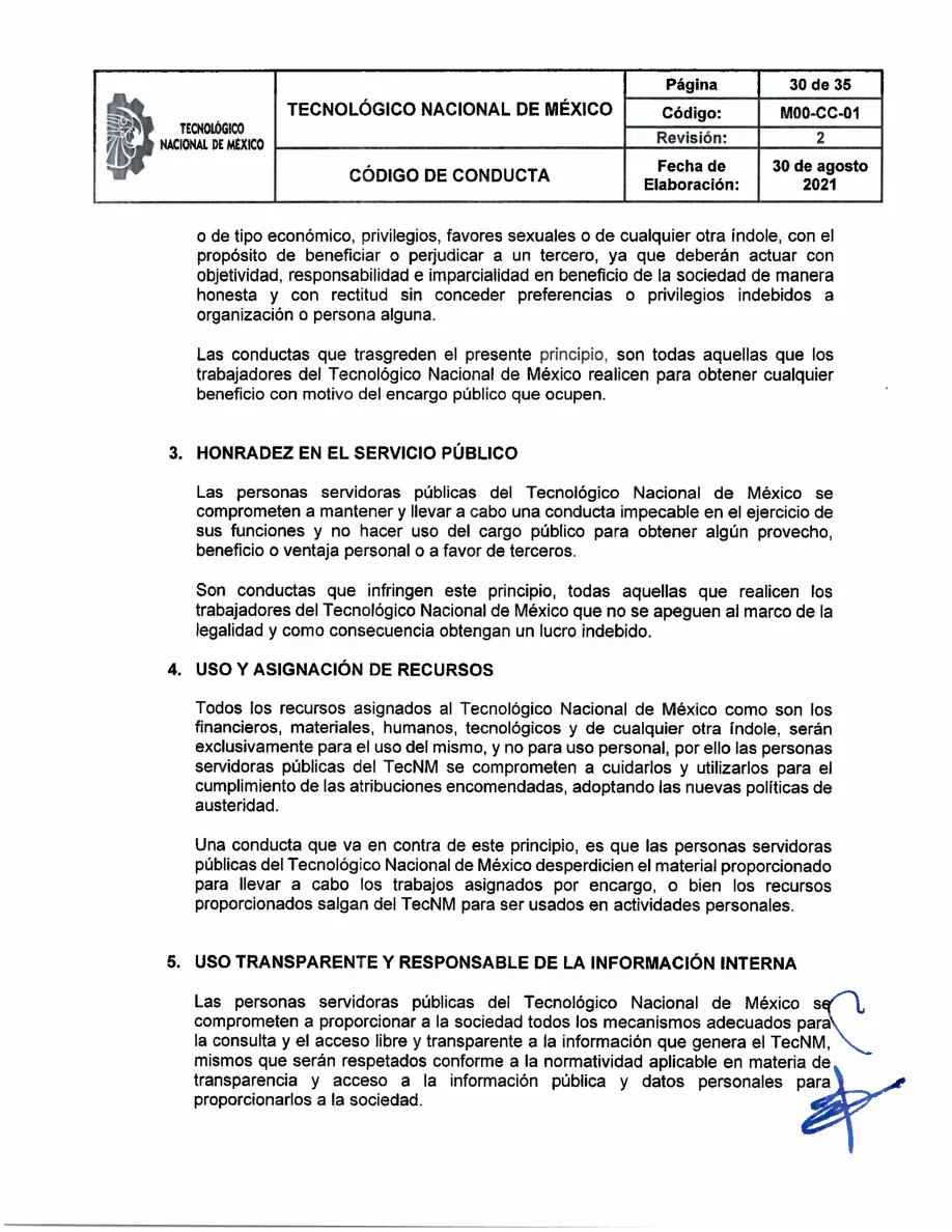 Página 30 de Código de Conducta del TecNM