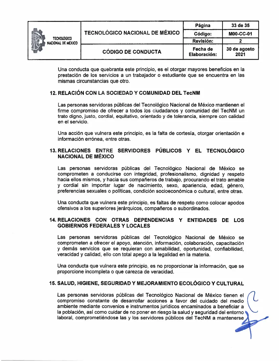 Página 33 de Código de Conducta del TecNM