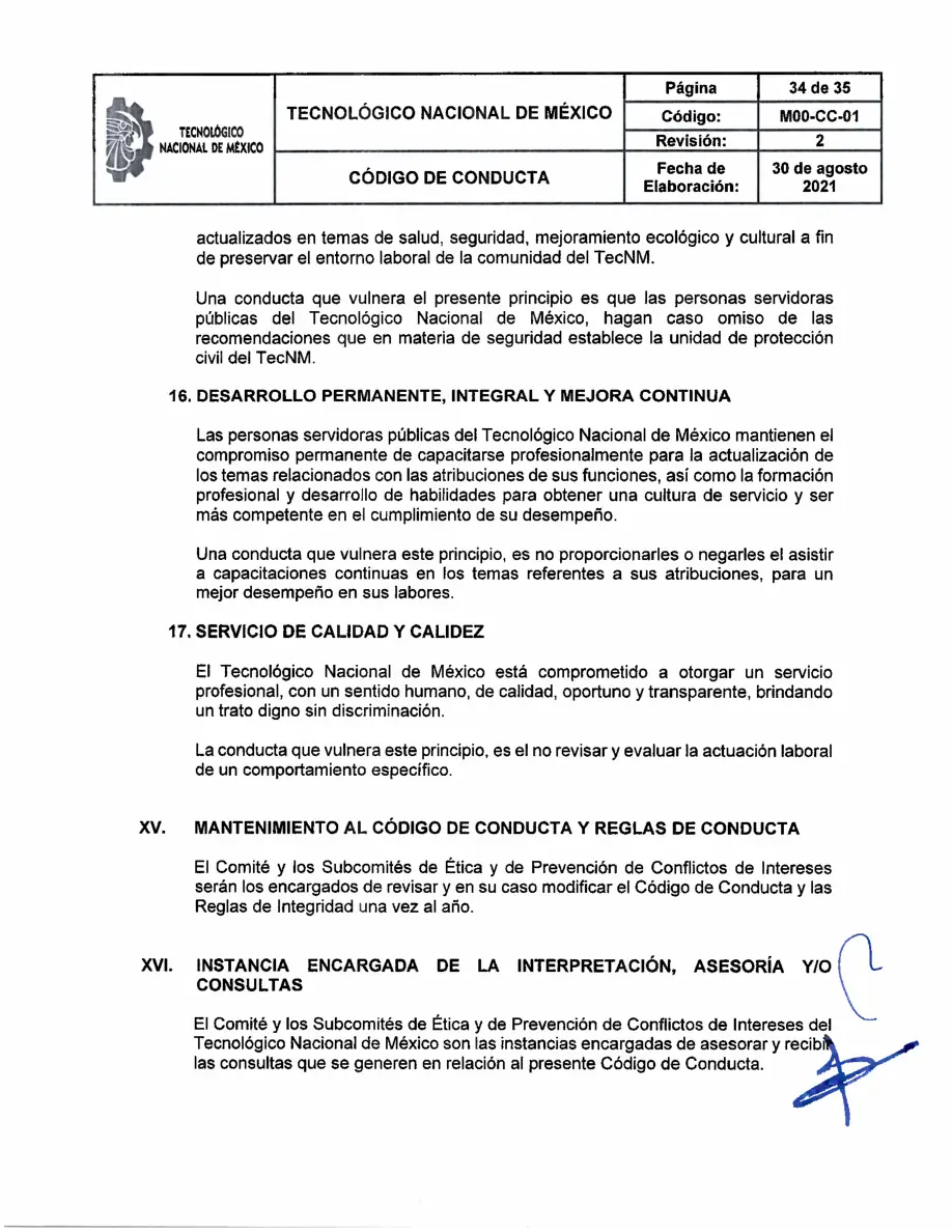 Página 34 de Código de Conducta del TecNM