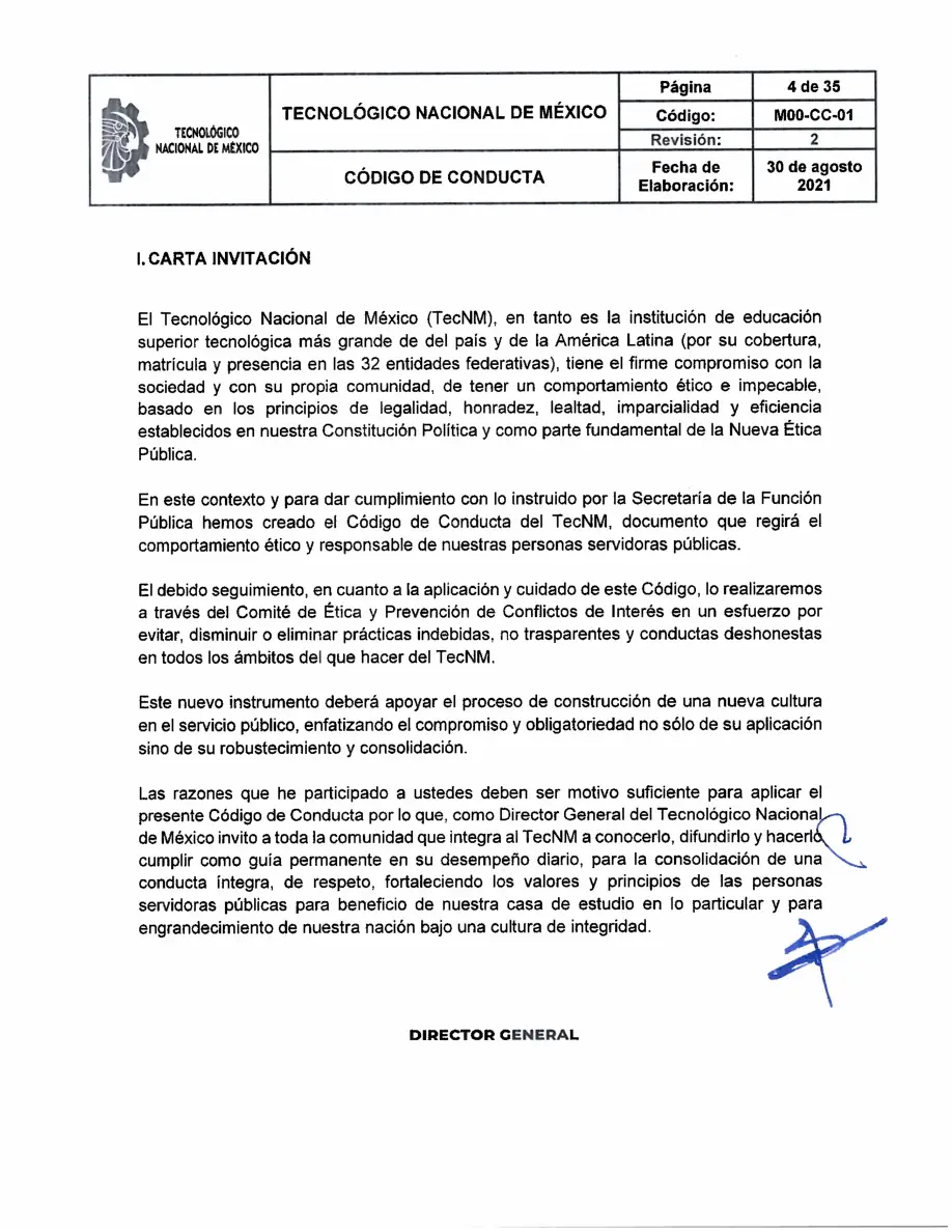 Página 4 de Código de Conducta del TecNM