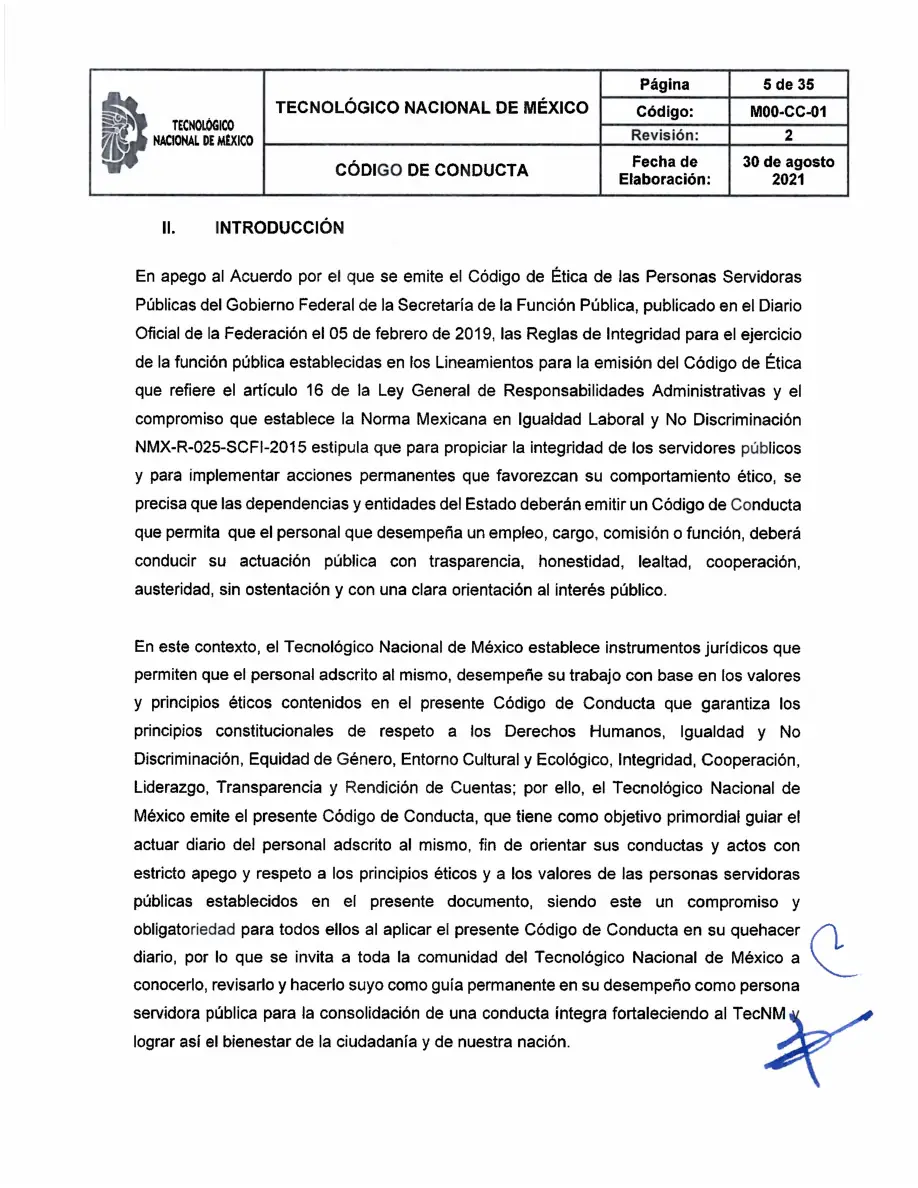 Página 5 de Código de Conducta del TecNM