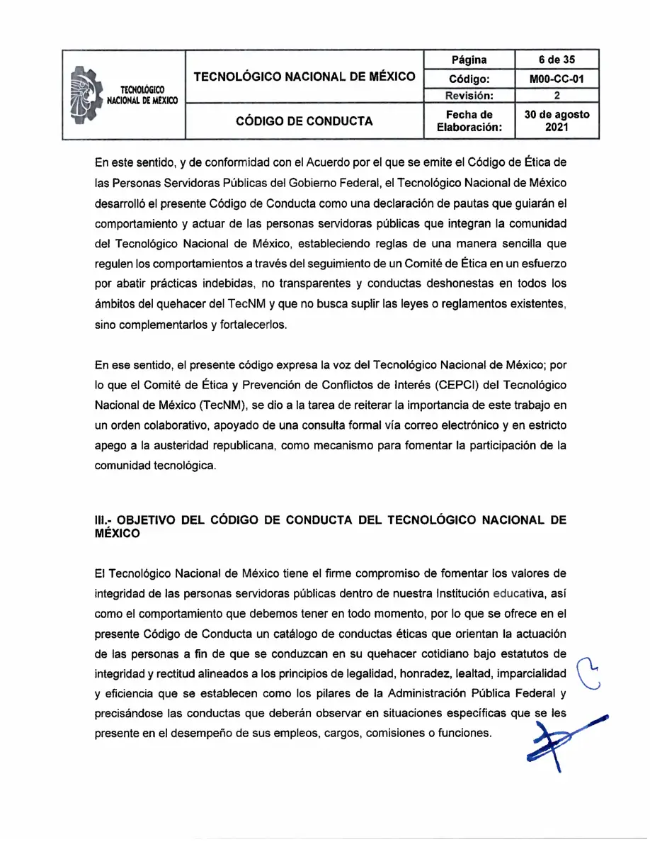 Página 6 de Código de Conducta del TecNM