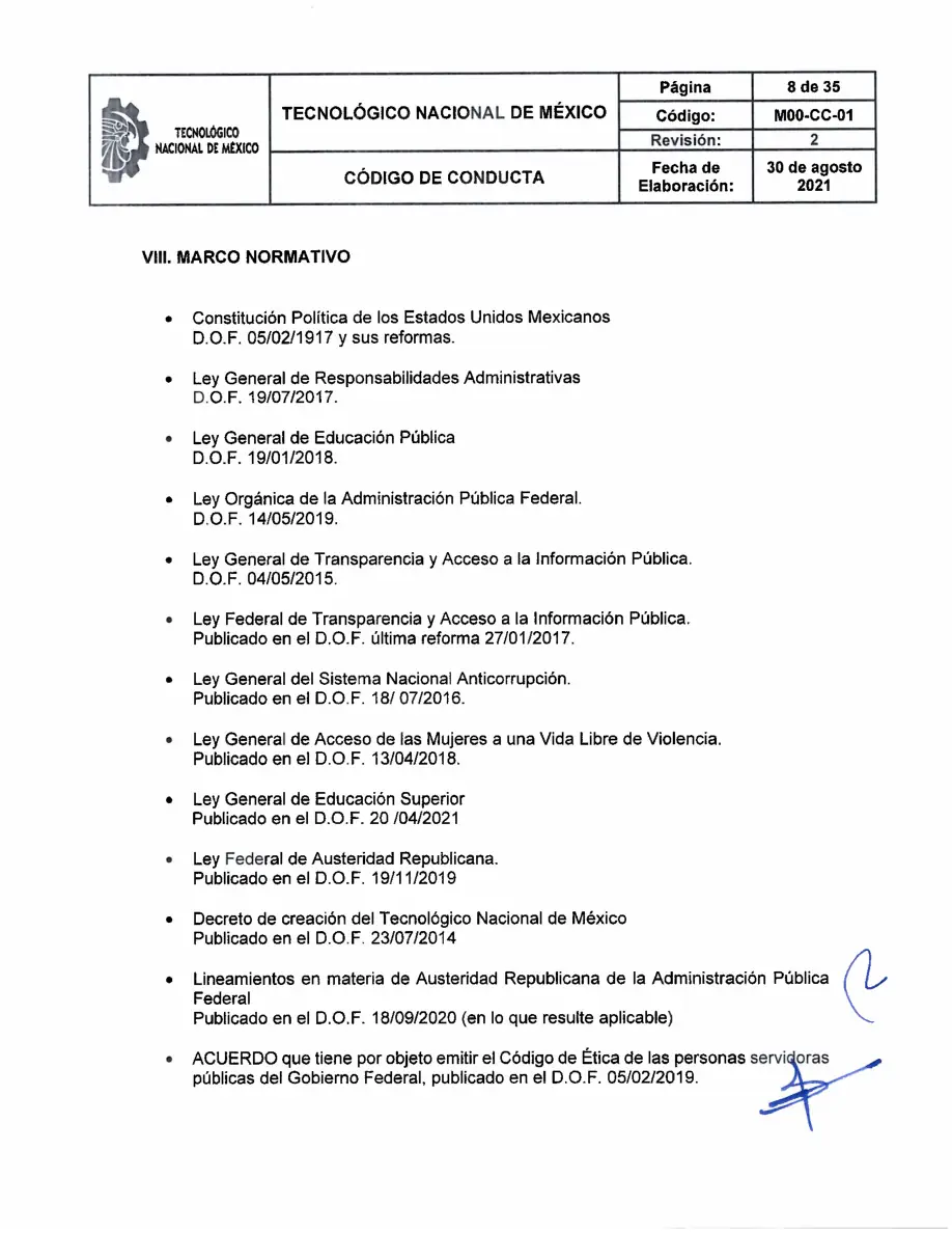 Página 8 de Código de Conducta del TecNM