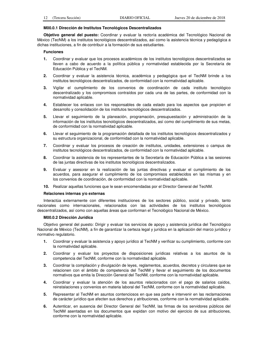 Página 12 de Manual de Organización General del TecNM
