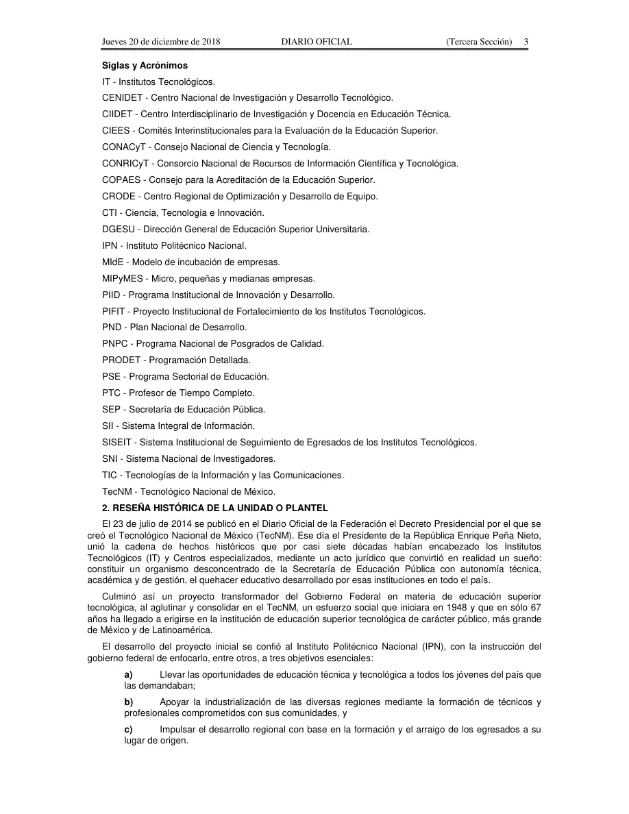 Página 3 de Manual de Organización General del TecNM