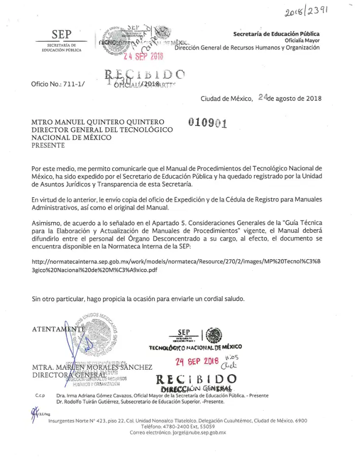 Página 1 de Manual de Procedimientos del TecNM