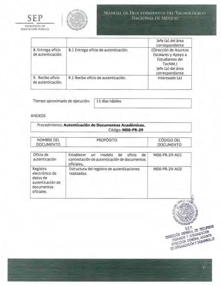 Página 221 de Manual de Procedimientos del TecNM