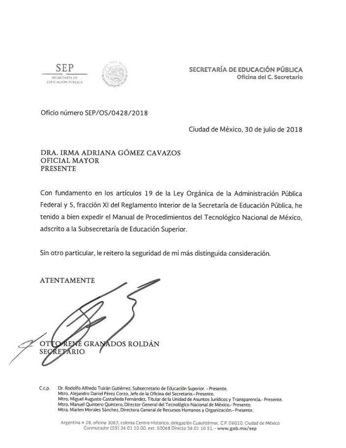 Página 3 de Manual de Procedimientos del TecNM