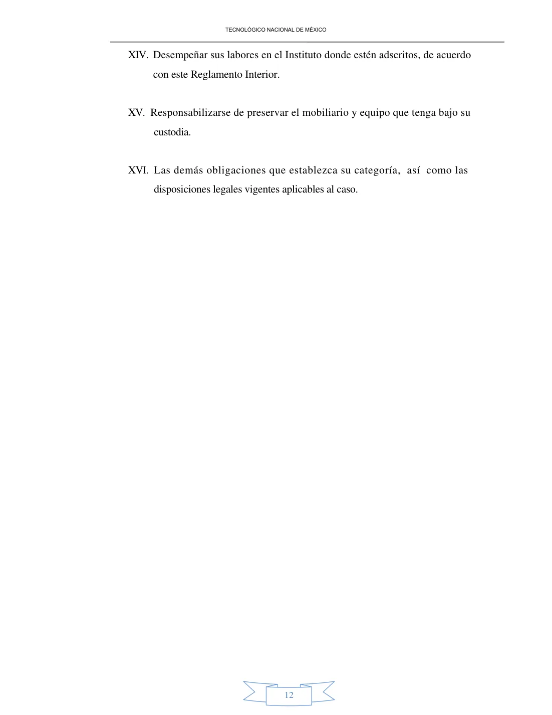 Página 12 de Reglamento Interior de Trabajo del Personal Docente