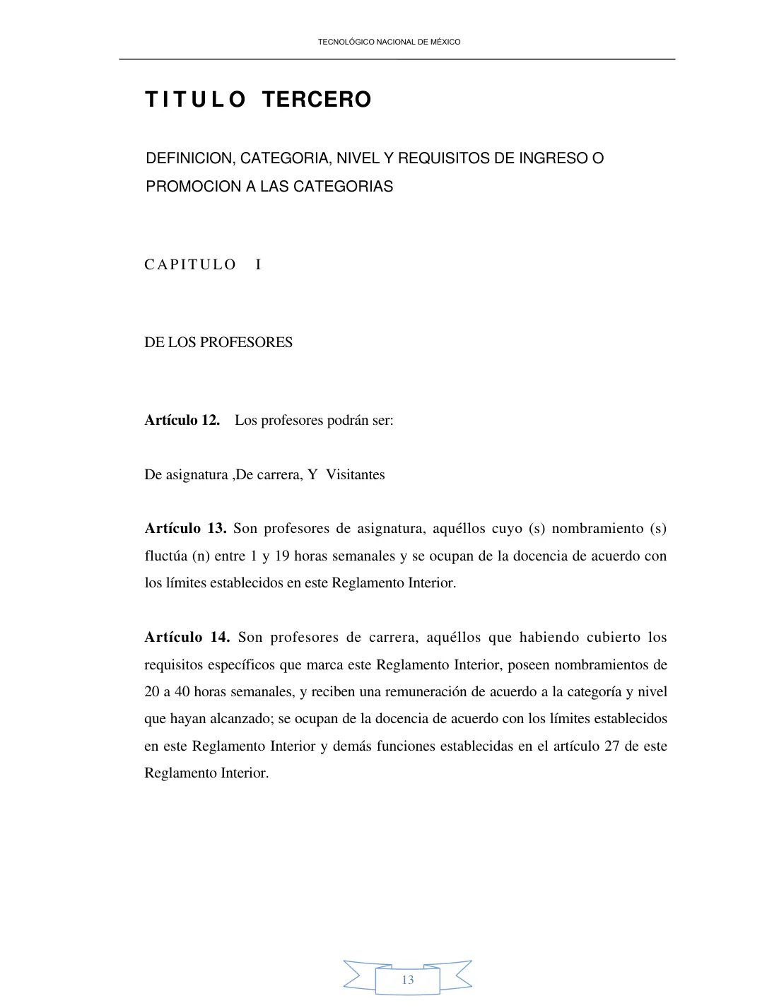 Página 13 de Reglamento Interior de Trabajo del Personal Docente