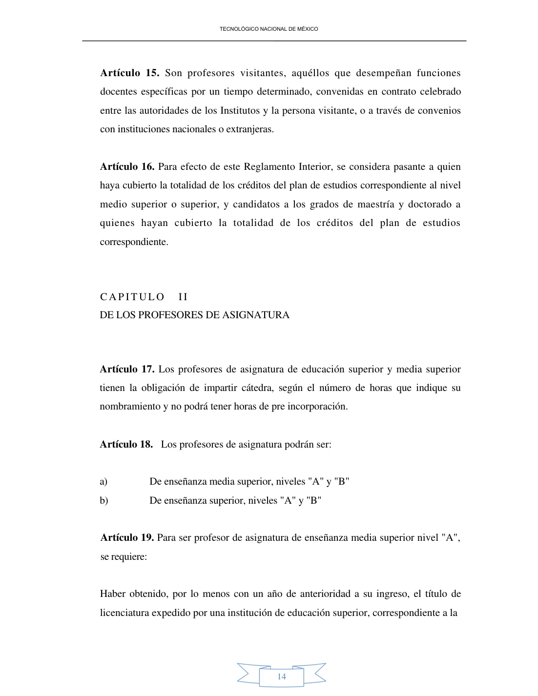 Página 14 de Reglamento Interior de Trabajo del Personal Docente