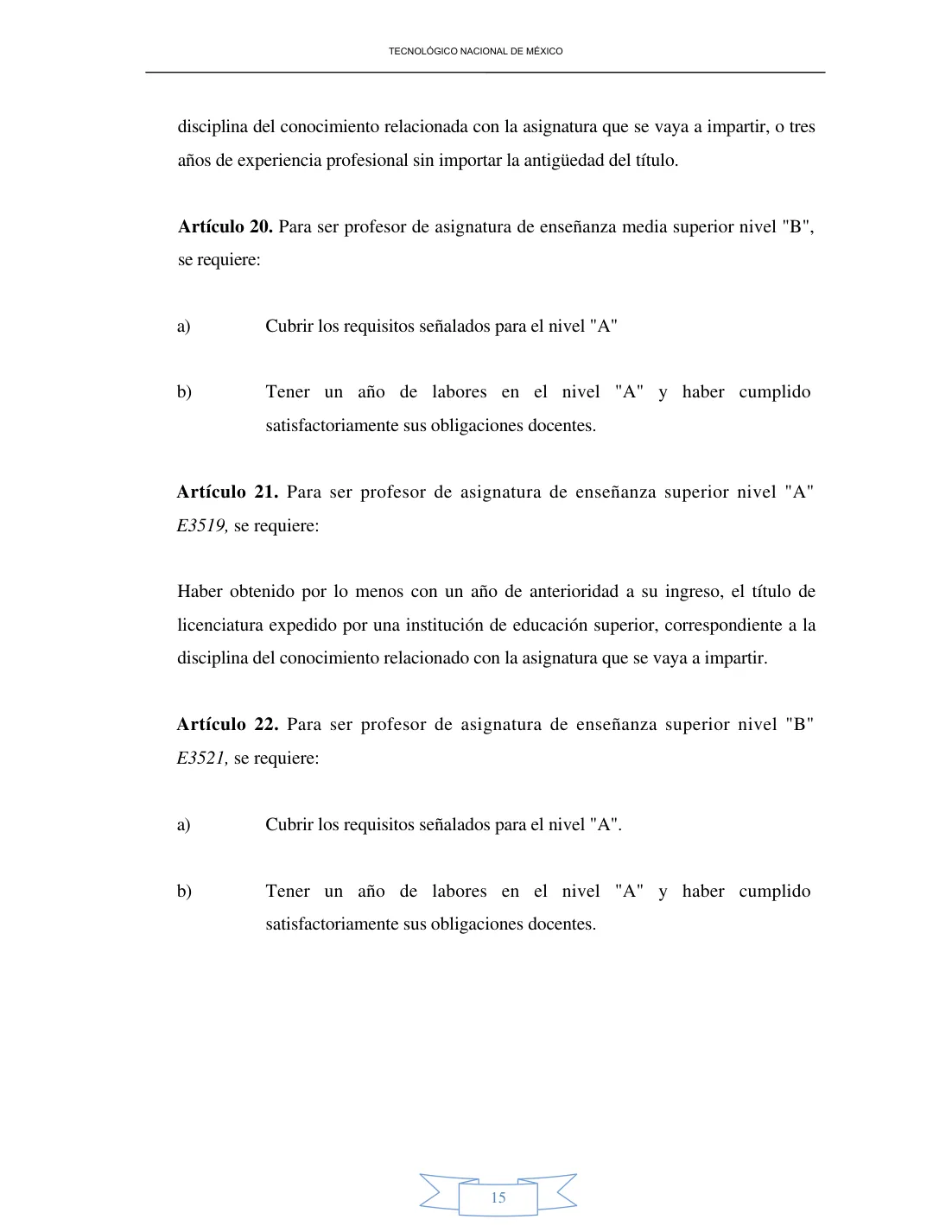 Página 15 de Reglamento Interior de Trabajo del Personal Docente