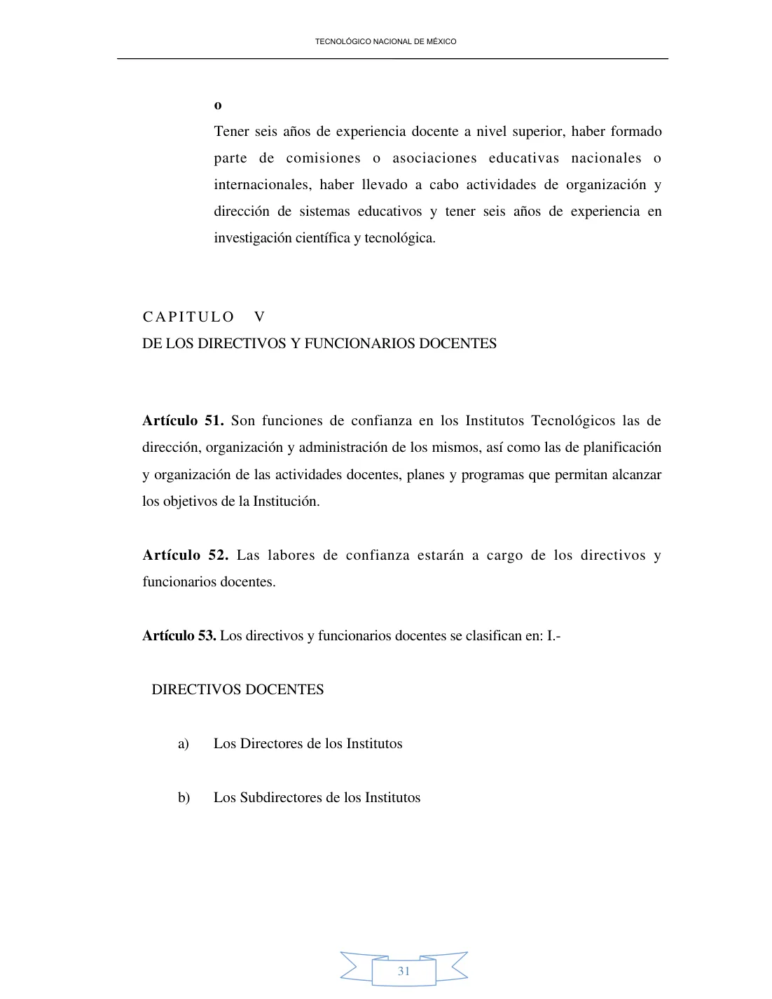 Página 31 de Reglamento Interior de Trabajo del Personal Docente