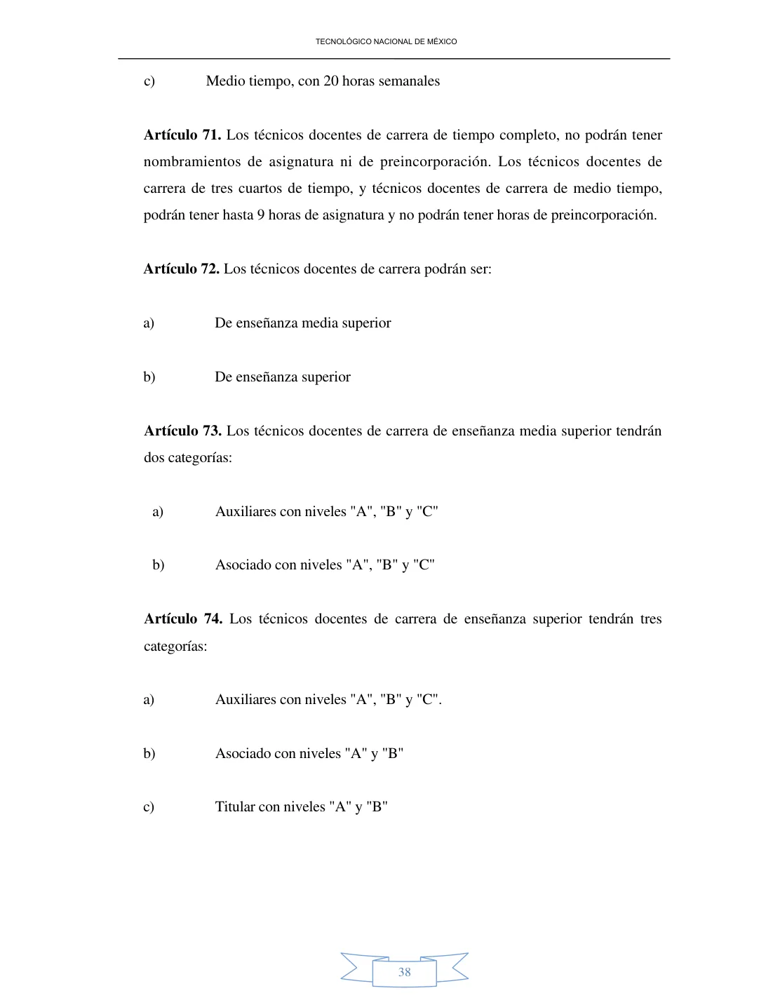Página 38 de Reglamento Interior de Trabajo del Personal Docente