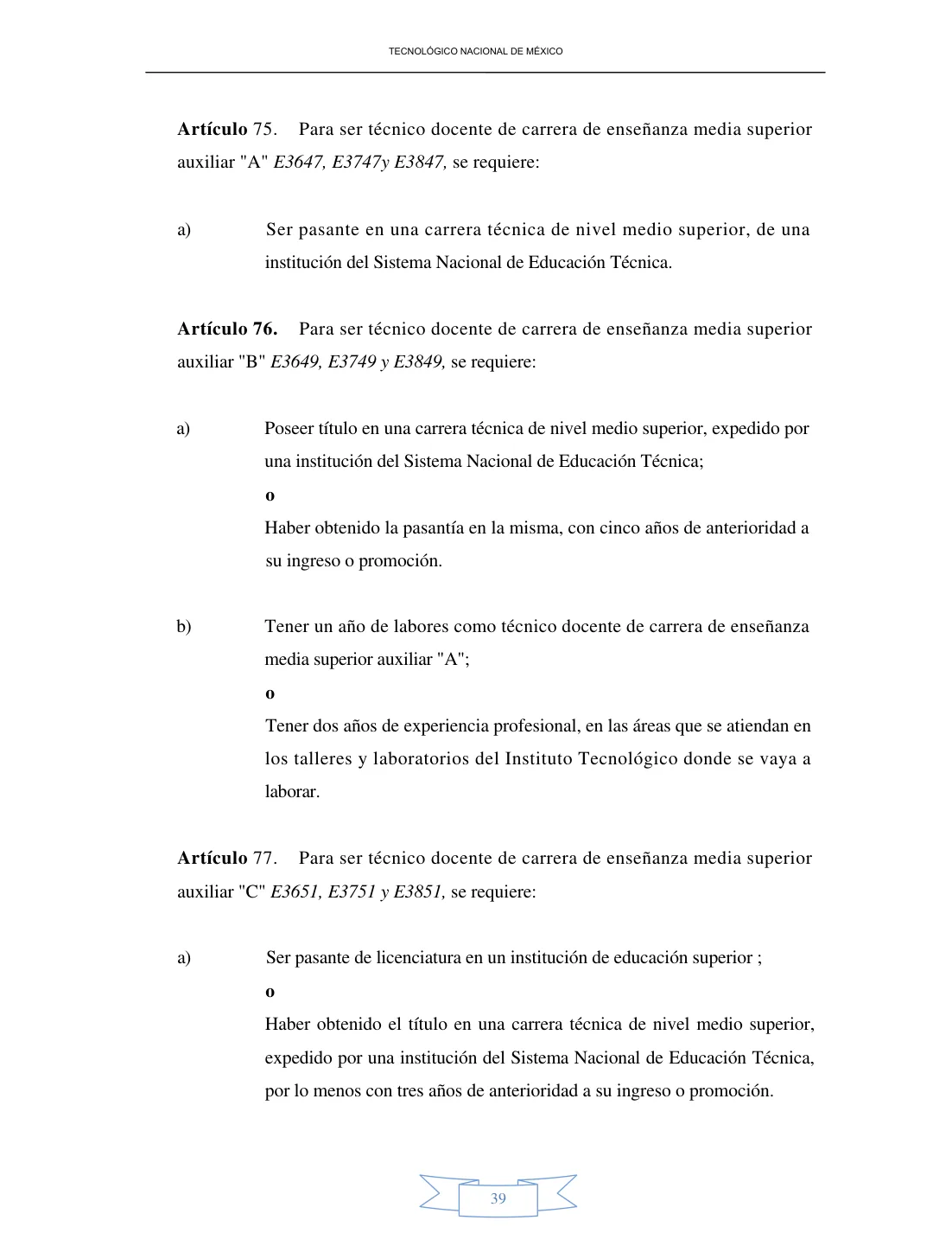 Página 39 de Reglamento Interior de Trabajo del Personal Docente