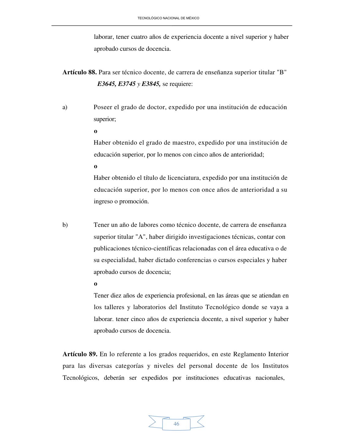Página 46 de Reglamento Interior de Trabajo del Personal Docente