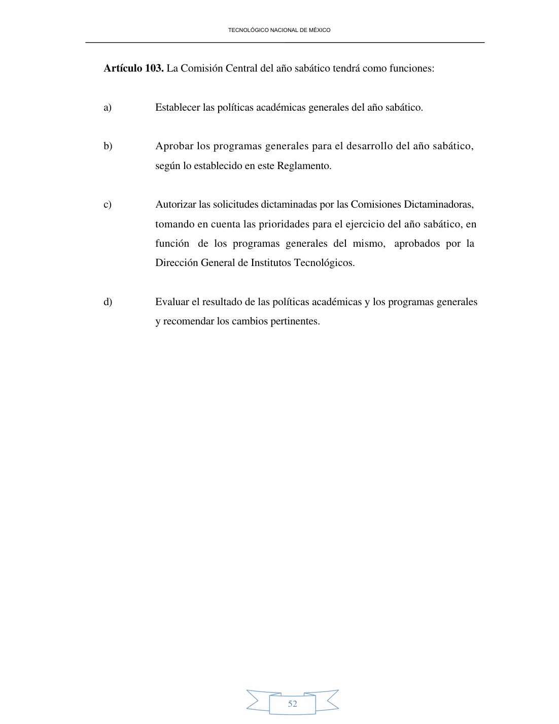 Página 52 de Reglamento Interior de Trabajo del Personal Docente