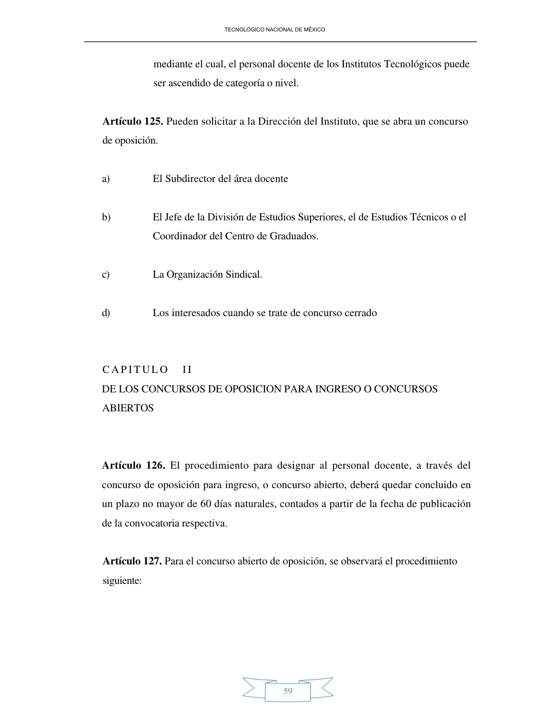 Página 59 de Reglamento Interior de Trabajo del Personal Docente