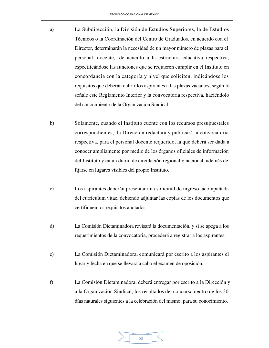 Página 60 de Reglamento Interior de Trabajo del Personal Docente