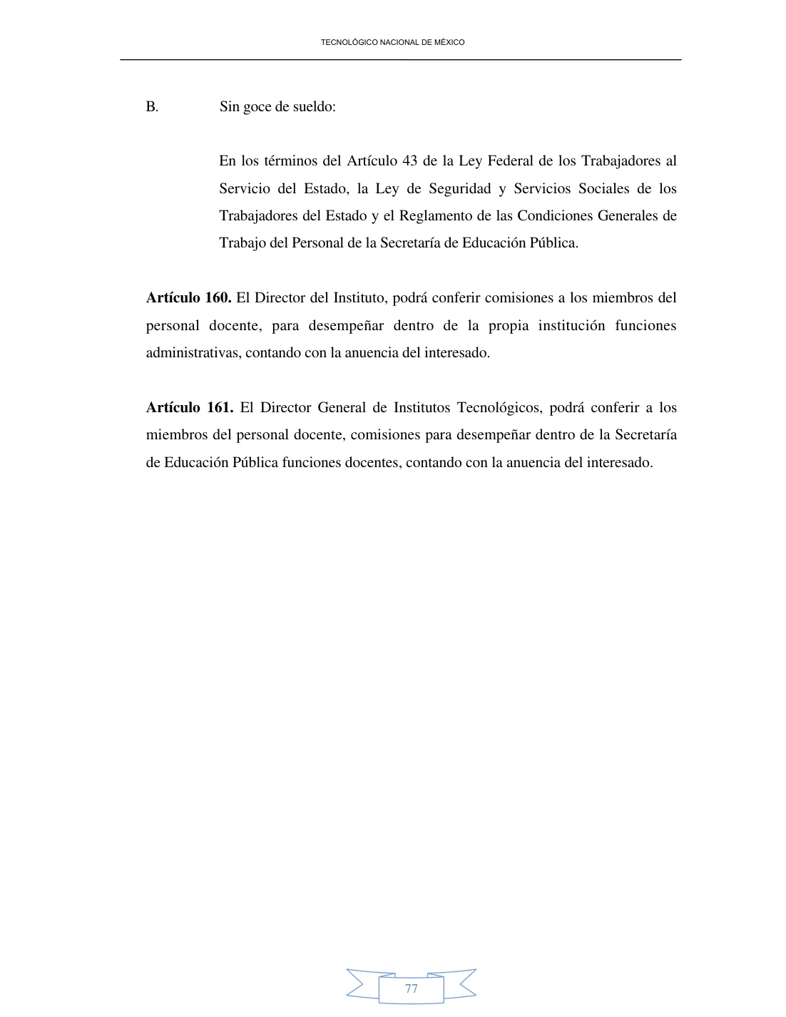 Página 77 de Reglamento Interior de Trabajo del Personal Docente