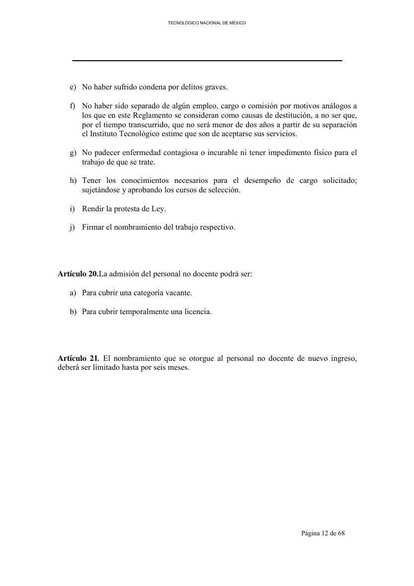 Página 13 de Reglamento Interior de Trabajo del Personal No Docente