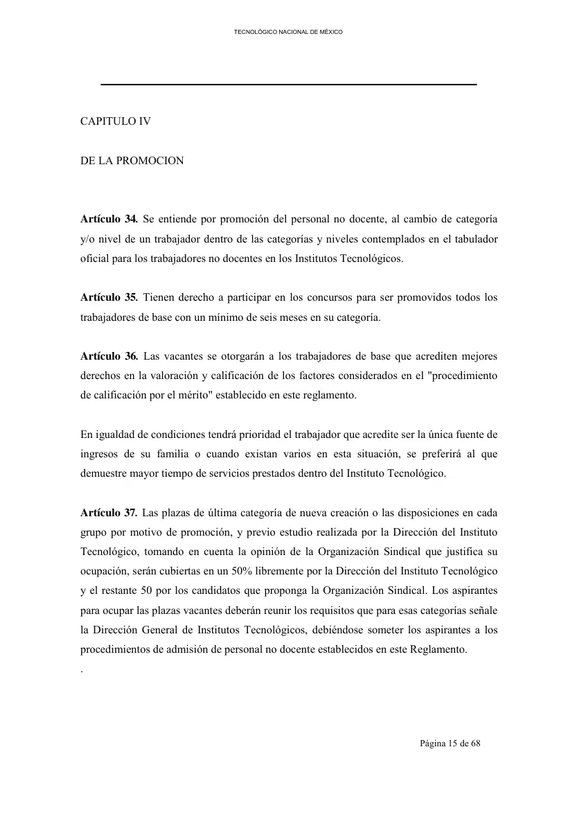 Página 16 de Reglamento Interior de Trabajo del Personal No Docente