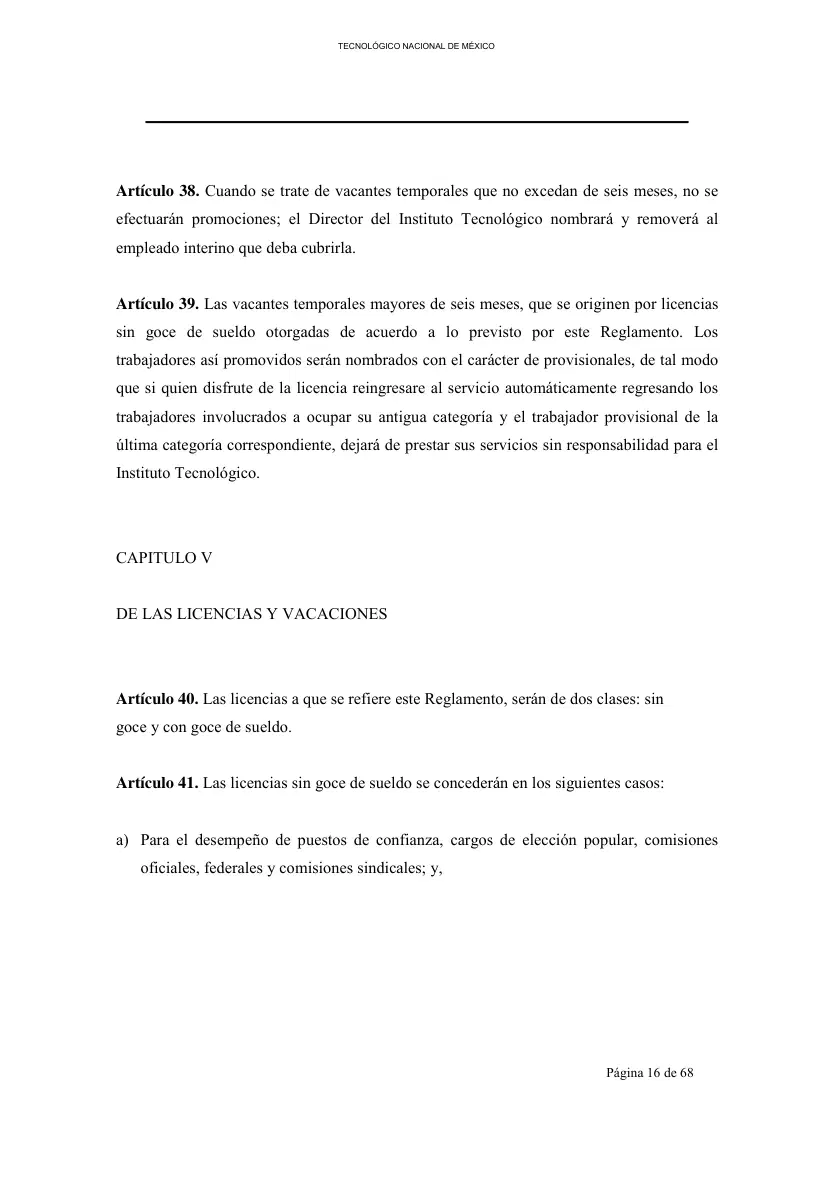 Página 17 de Reglamento Interior de Trabajo del Personal No Docente