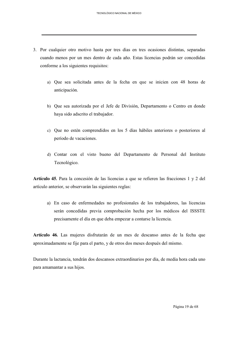 Página 20 de Reglamento Interior de Trabajo del Personal No Docente