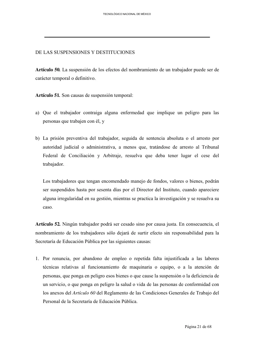 Página 22 de Reglamento Interior de Trabajo del Personal No Docente