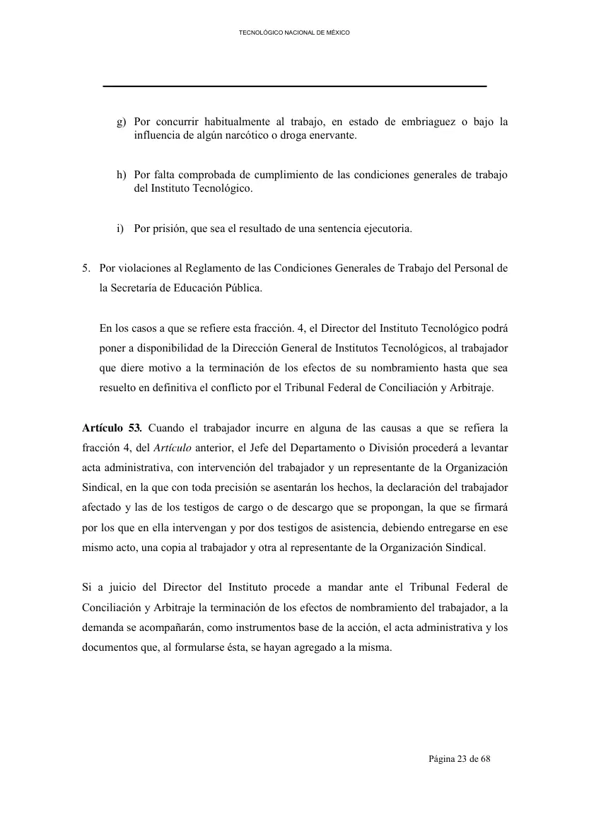Página 24 de Reglamento Interior de Trabajo del Personal No Docente