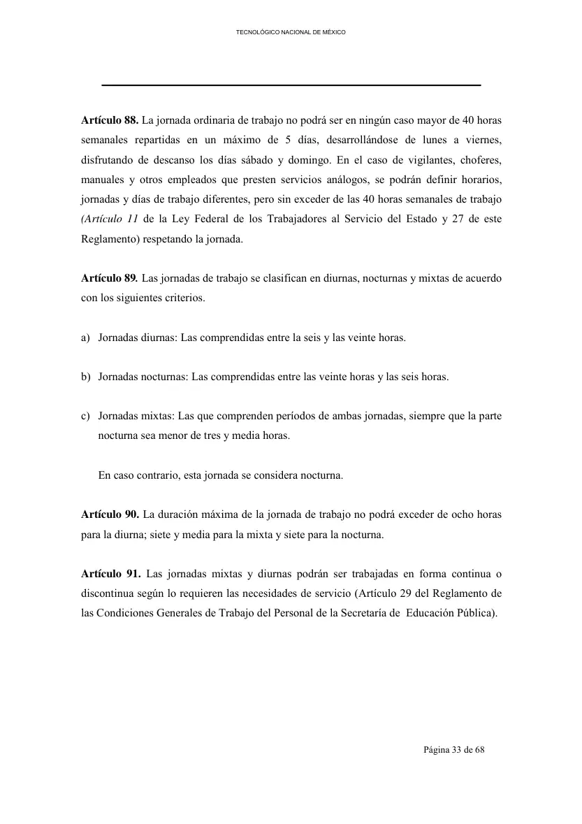 Página 34 de Reglamento Interior de Trabajo del Personal No Docente