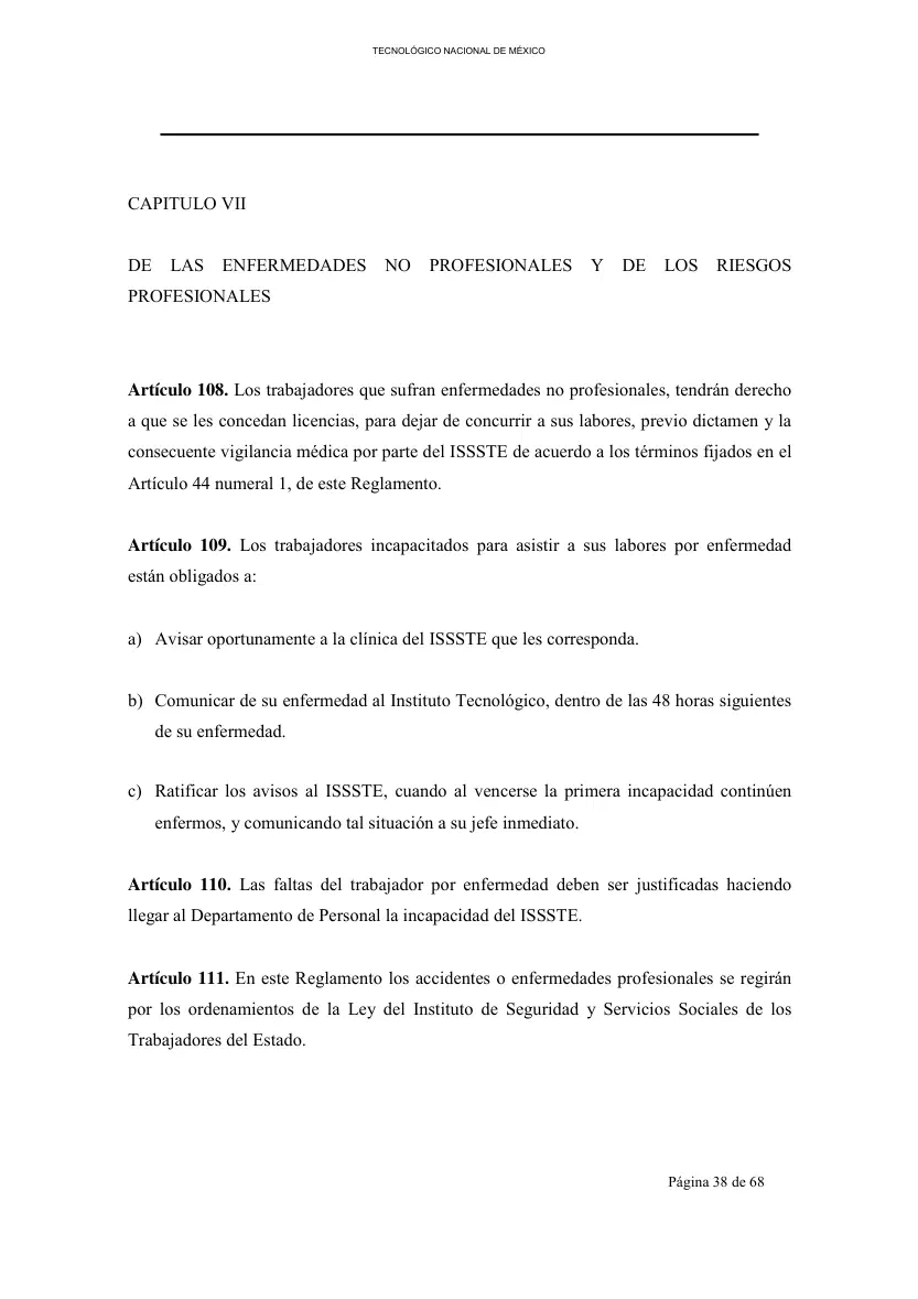 Página 39 de Reglamento Interior de Trabajo del Personal No Docente