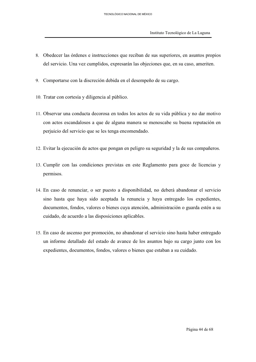 Página 45 de Reglamento Interior de Trabajo del Personal No Docente