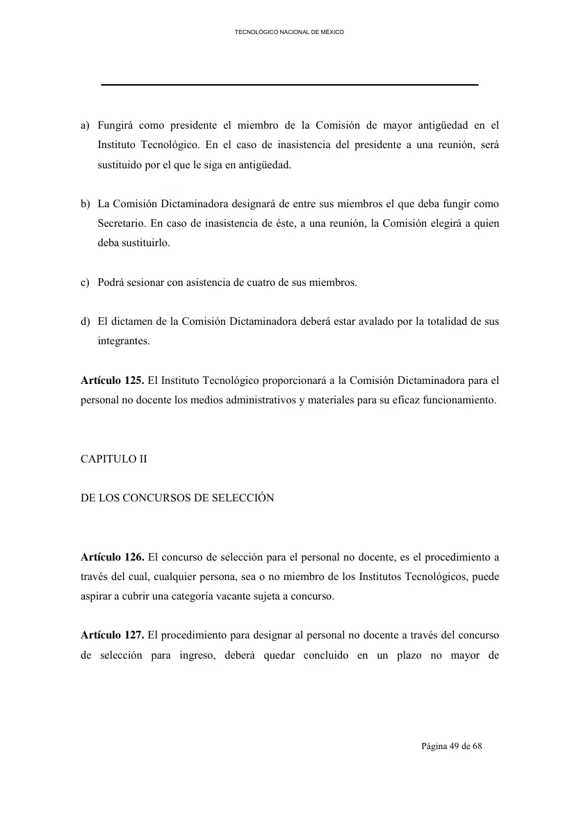Página 50 de Reglamento Interior de Trabajo del Personal No Docente