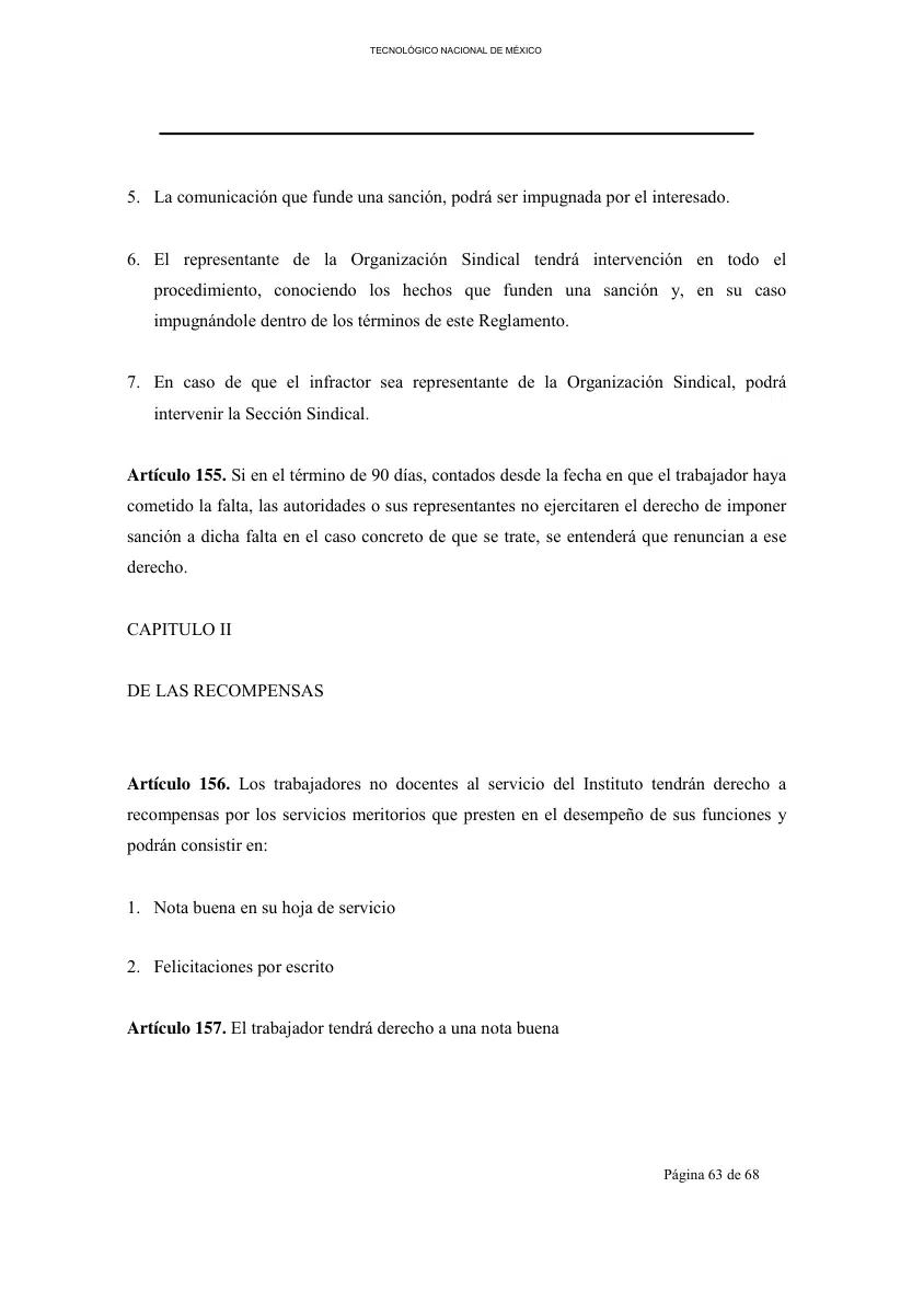 Página 64 de Reglamento Interior de Trabajo del Personal No Docente