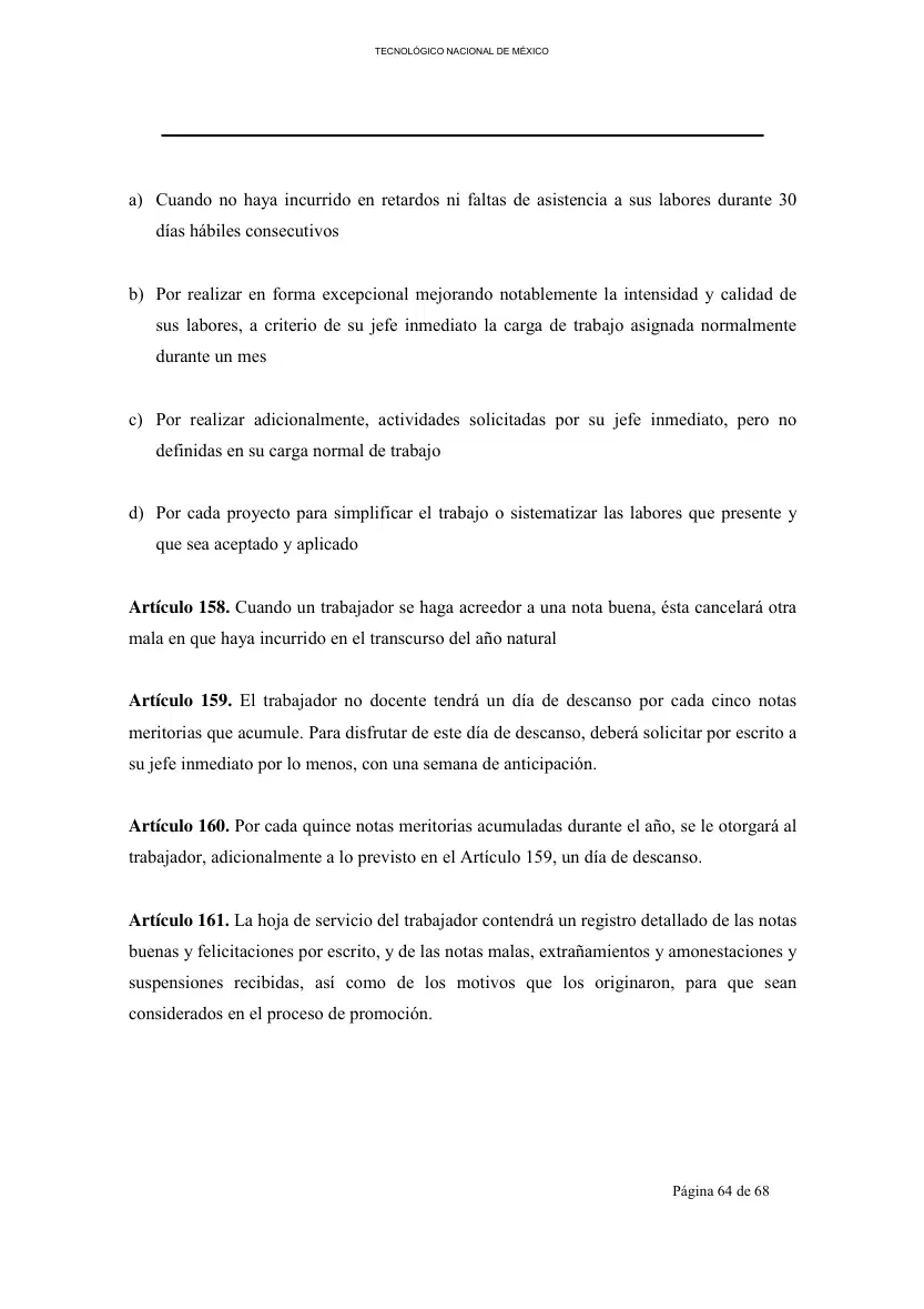 Página 65 de Reglamento Interior de Trabajo del Personal No Docente